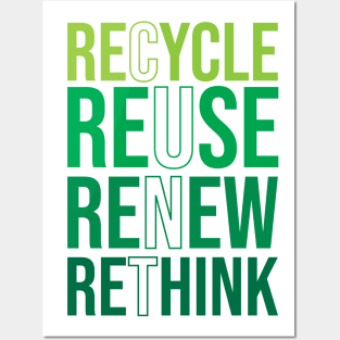 Recycle Reuse Renew Rethink Crisis Environmental Activism Posters and Art
